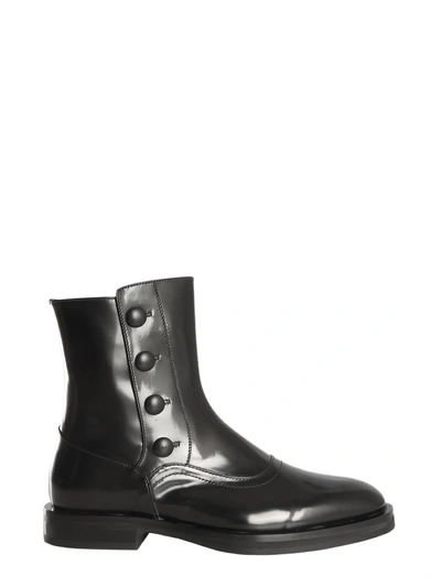 Shop Alexander Mcqueen Leather Boots In Nero