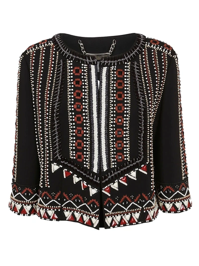 Shop Alberta Ferretti Bead Embroidered Jacket In Black