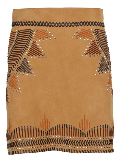 Shop Alberta Ferretti Skirt In Brown