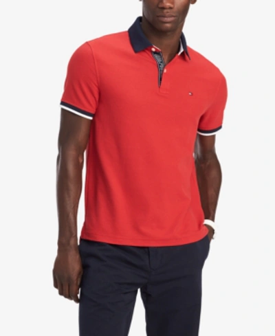 Shop Tommy Hilfiger Men's Kemp Custom-fit Polo, Created For Macy's In Apple Red