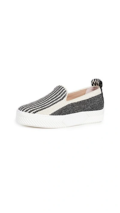 Shop An Hour And A Shower Zigsouk Slip On Sneakers In Black/white Striped