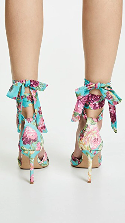 Shop Villa Rouge Zoey Sandals In Aqua Multi Floral