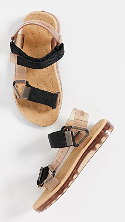 Shop Melissa Papete + Rider Sandals In Beige/black