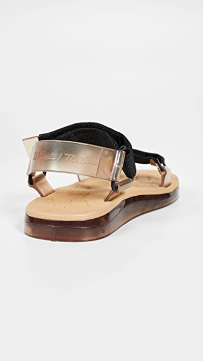 Shop Melissa Papete + Rider Sandals In Beige/black