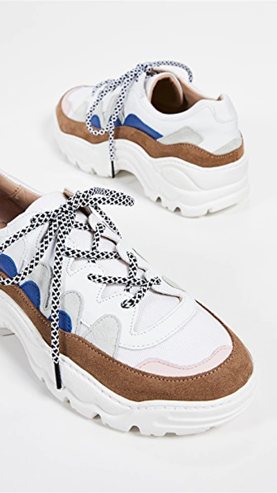 Shop An Hour And A Shower Creamy Trainer Sneakers In White/blue