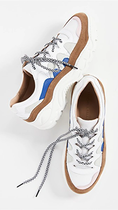 Shop An Hour And A Shower Creamy Trainer Sneakers In White/blue