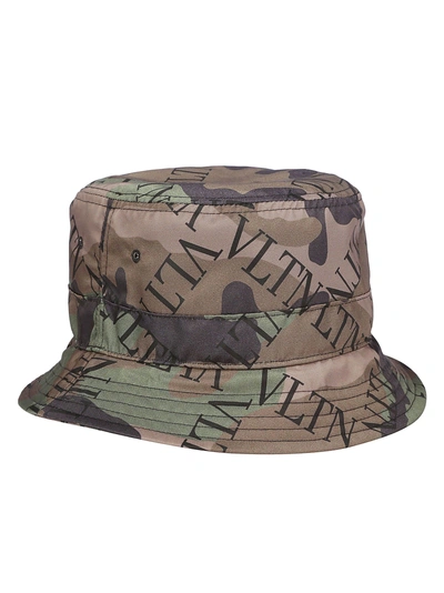 Shop Valentino Bucket Hat In Army Green/brush Wood