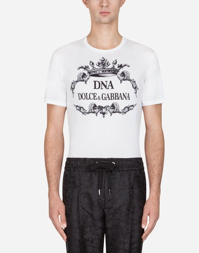 Shop Dolce & Gabbana Cotton T-shirt With Print In White