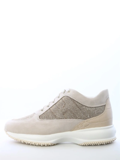 Shop Hogan Interactive Sneakers Beige