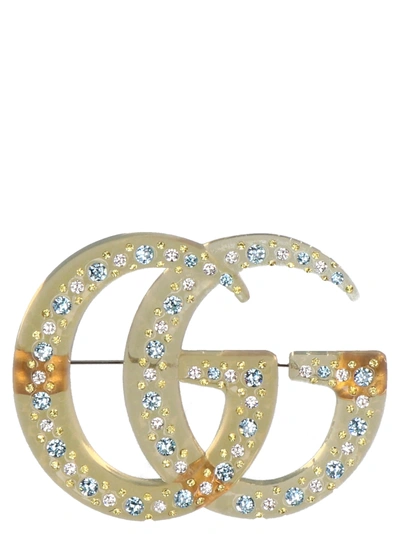 Shop Gucci 'gg Marmont' Pin In Multicolor