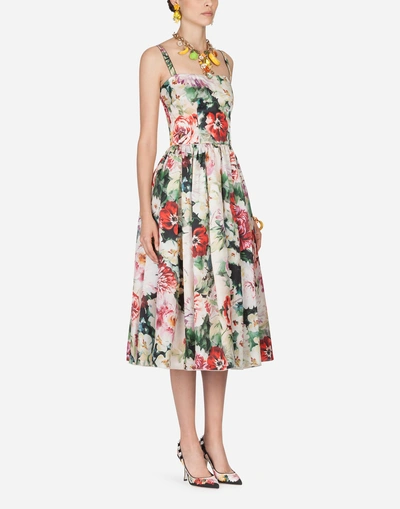 Shop Dolce & Gabbana Printed Silk Dress In Floral Print