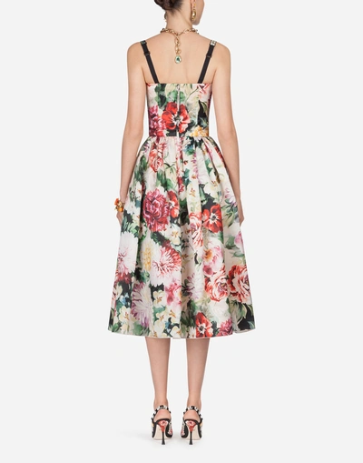 Shop Dolce & Gabbana Printed Silk Dress In Floral Print