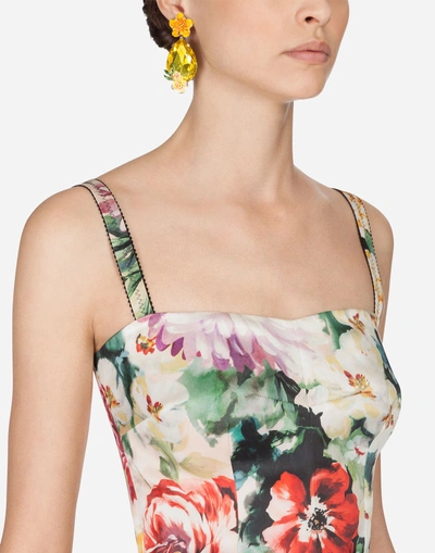 Shop Dolce & Gabbana Printed Silk Dress In Floral Print