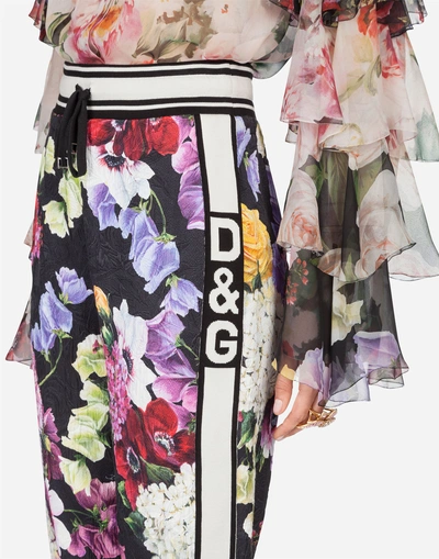 Shop Dolce & Gabbana Printed Brocade Pants In Floral Print