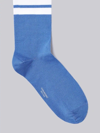 Shop Thom Browne 4-bar Mid-calf Cotton Socks In Blue