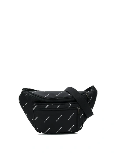 Shop Balenciaga Explorer Printed Belt Bag In Black