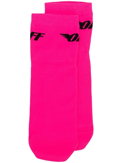 OFF-WHITE OFF翅膀针织袜 - 粉色