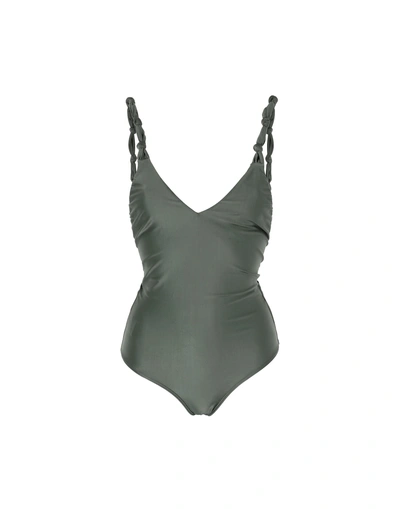 Shop Água De Coco One-piece Swimsuits In Green