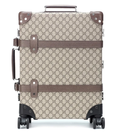 Shop Gucci X Globe-trotter Carry-on Suitcase In Beige