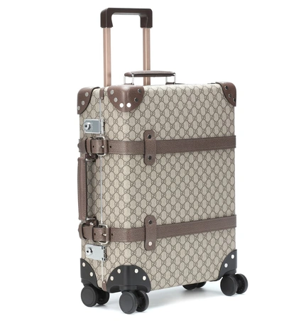 Shop Gucci X Globe-trotter Carry-on Suitcase In Beige