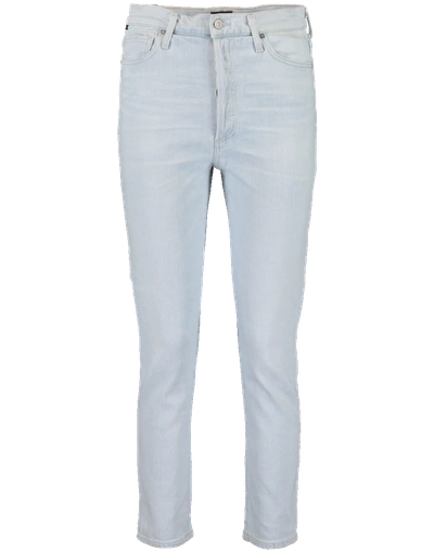 Shop Citizens Of Humanity Olivia Cropped Slim High Rise Jean In Lt-blue