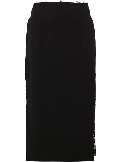 Shop Comme Des Garçons Side Split Skirt - Black
