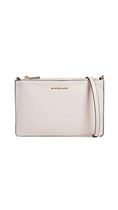 Shop Michael Michael Kors Large Double Pouch Crossbody Bag In Soft Pink