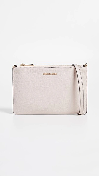 Shop Michael Michael Kors Large Double Pouch Crossbody Bag In Soft Pink