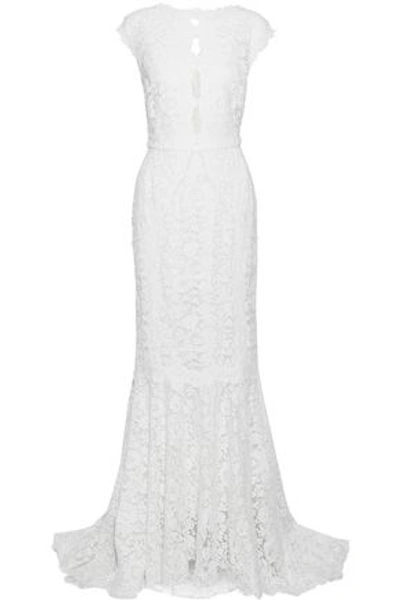 Shop Dolce & Gabbana Woman Crystal-embellished Corded Lace Gown White
