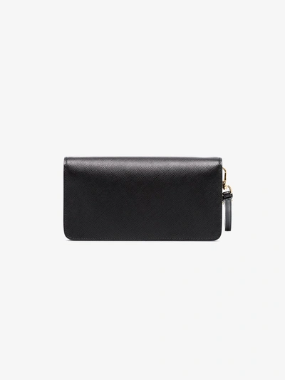 Shop Prada Black Logo Wallet Leather Chain Bag