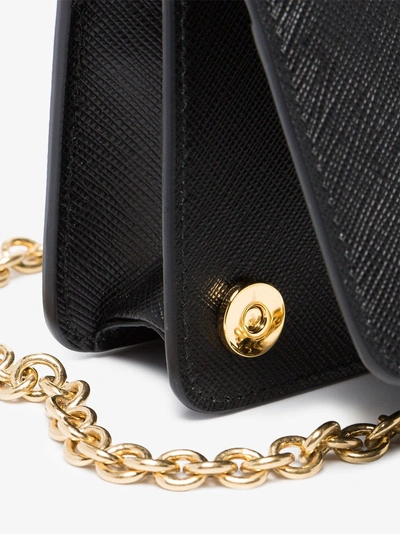 Shop Prada Black Logo Wallet Leather Chain Bag