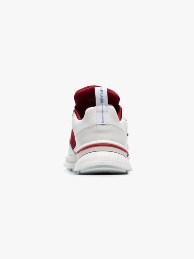Shop Prada White And Red Work Low Top Sneakers In White/red