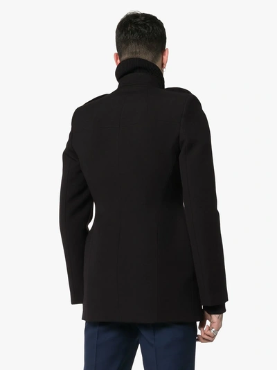 Shop Balenciaga Single-breasted Officer Wool Jacket In 1000 Black
