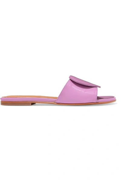 Stine Goya Amina Heart Patent-leather Slides In Lilac | ModeSens