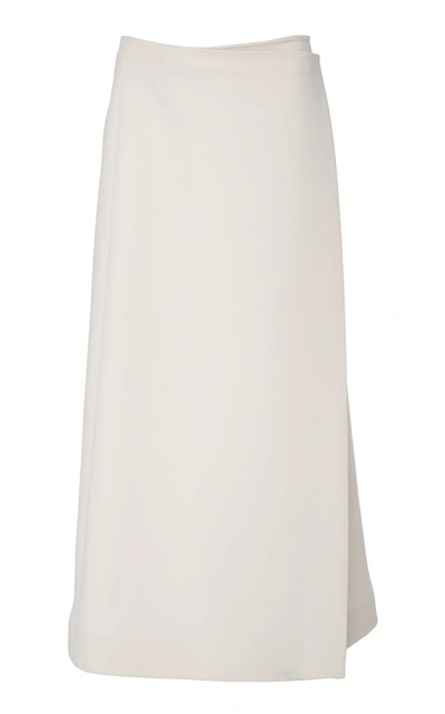 Shop The Row Saio Wool And Silk-blend Maxi Skirt In White