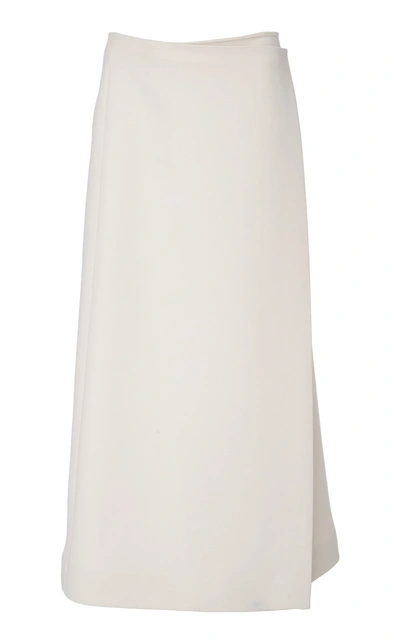 The Row Saio Wool And Silk-blend Midi Wrap Skirt In White