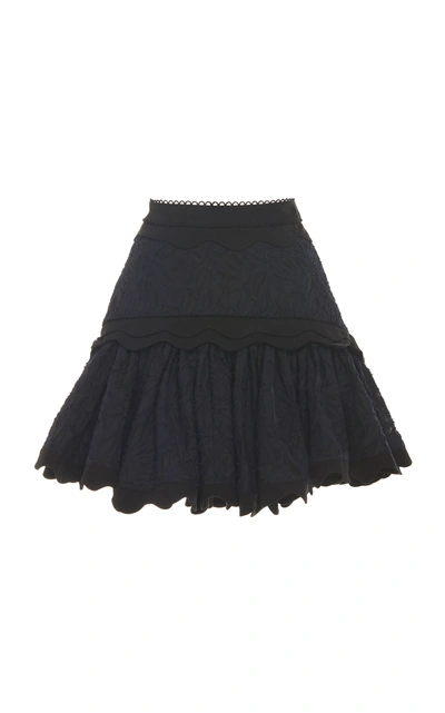 Shop Acler Montana Scalloped Lace Mini Skirt  In Black
