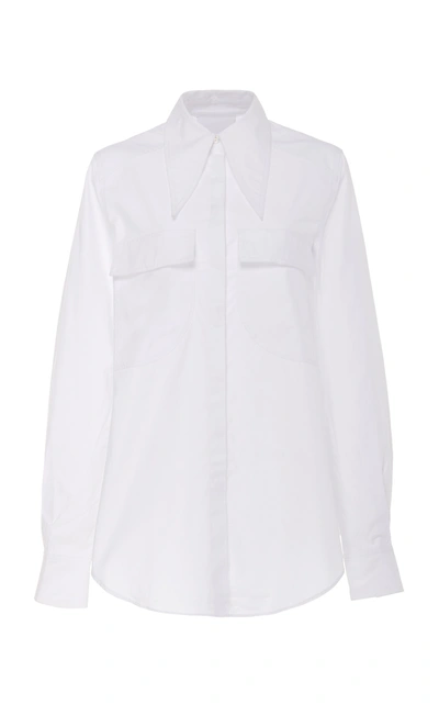 Shop Acler Alameda Collared Cotton Shirt In White