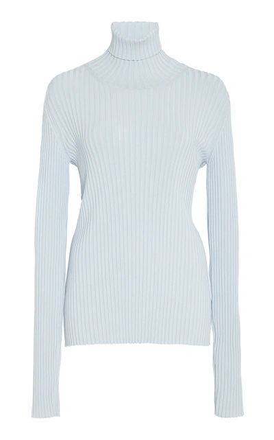 Shop Proenza Schouler Ribbed Wool-blend Sweater In Blue