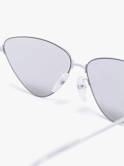 Shop Balenciaga Eyewear 'invisible Cat' Sonnenbrille In Silver