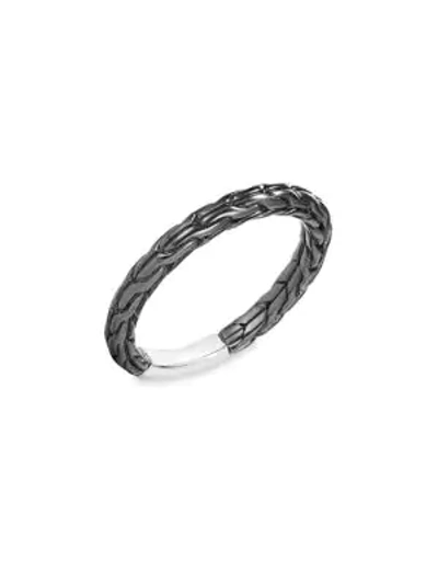 Shop John Hardy Women's Classic Chain Blackened Sterling Silver Ring In Siver