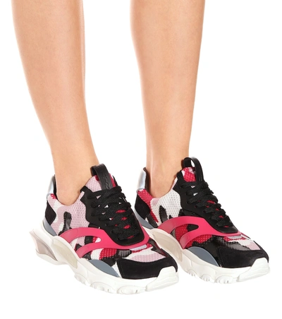 Shop Valentino Bounce Mesh Sneakers In Pink