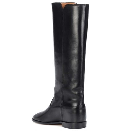 Shop Isabel Marant Chess Leather Boots In Black