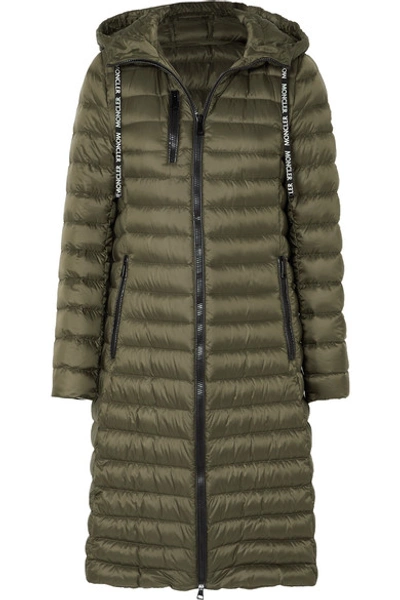 Shop Moncler Quilted Shell Down Jacket In Army Green