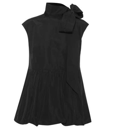 Shop Valentino Cotton-blend Faille Top In Black