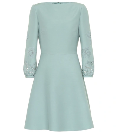 Shop Valentino Wool And Silk Dress In Green