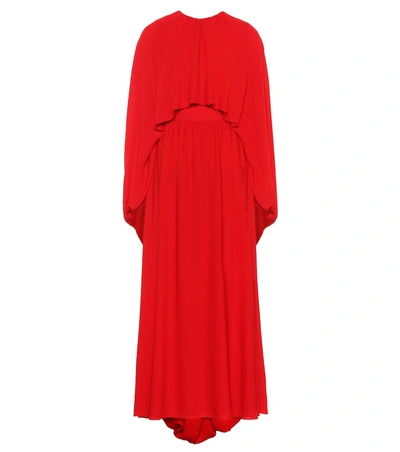 Shop Valentino Silk Crêpe Gown In Red