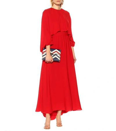 Shop Valentino Silk Crêpe Gown In Red