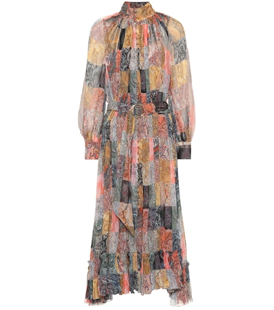 Shop Zimmermann Ninety-six Paisley Silk Dress In Multicoloured