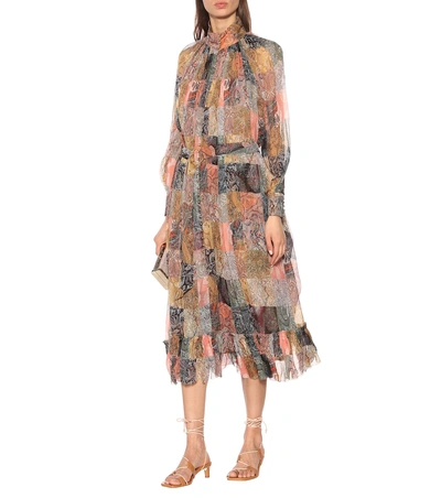 Shop Zimmermann Ninety-six Paisley Silk Dress In Multicoloured